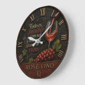 Rosé Spanish Wine Große Wanduhr (Winkel)
