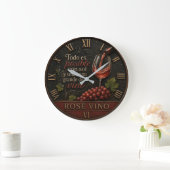 Rosé Spanish Wine Große Wanduhr (Zuhause)