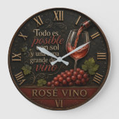 Rosé Spanish Wine Große Wanduhr (Vorderseite)