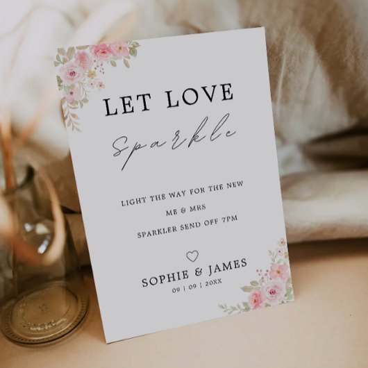 Rose Sparklers unterzeichnen, Hochzeit abschicken Einladung