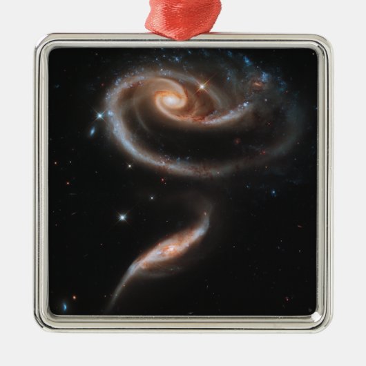 Rose Spiral Galaxies Ornament Aus Metall (Vorne)