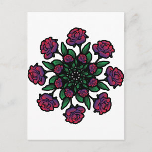 Rose Spiral Postkarte
