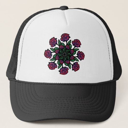 Rose Spiral Truckerkappe (Vorderseite)
