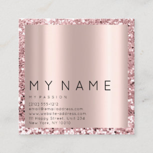 Rose Square Glitzer Makeup Blog Event Plane Logo Terminkarte