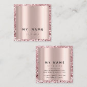 Rose Square Glitzer Makeup Blogger Lashes Pink Terminkarte (Vorne/Hinten)