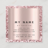 Rose Square Glitzer Makeup Blogger Lashes Pink Terminkarte (Rückseite)