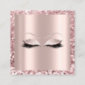Rose Square Glitzer Makeup Lashes VIP Logo Terminkarte (Rückseite)