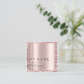 Rose Square Glitzer Makeup Lashes VIP Logo Terminkarte (Stehend Vorderseite)