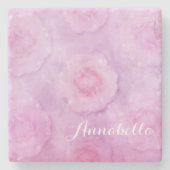 Rose Steinuntersetzer (Vorderseite)