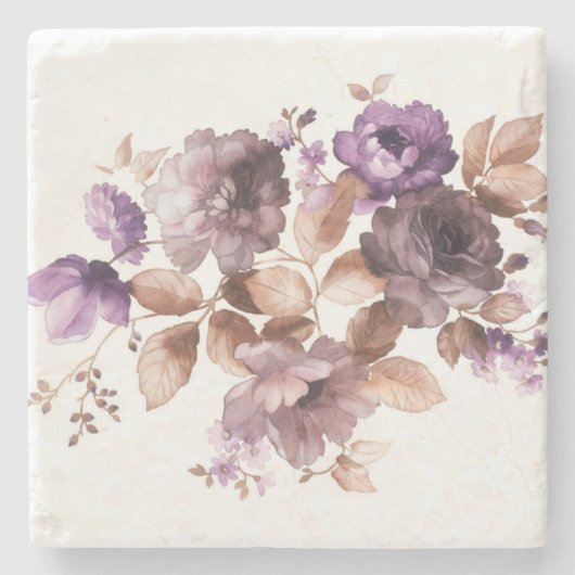 Rose Steinuntersetzer (Vorderseite)