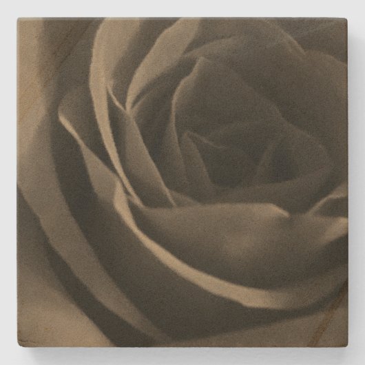 Rose Steinuntersetzer (Vorderseite)