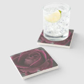 Rose Steinuntersetzer (Seitenansicht)