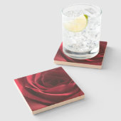 Rose Steinuntersetzer (Seitenansicht)