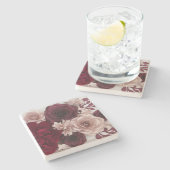 Rose Steinuntersetzer (Seitenansicht)