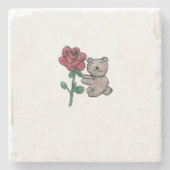 Rose Steinuntersetzer (Vorderseite)