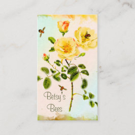 Rose Stems and Honey Bees Business Card Visitenkarte