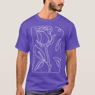 Rose Stetige Linie Art T-Shirt