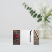 Rose Stift und Papier Visitenkarte (Stehend Vorderseite)