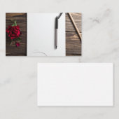 Rose Stift und Papier Visitenkarte (Vorne/Hinten)