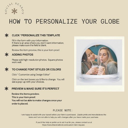 Rose Streifen Bridesmaid Vorschlag Foto Confetti Schneekugeln