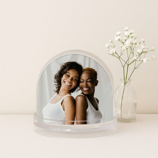 Rose Streifen Bridesmaid Vorschlag Foto Confetti Schneekugeln