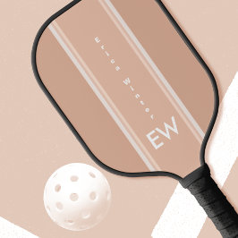 Rose Streifen Feminine Rosa Mit Monogramm Pickleball Schläger