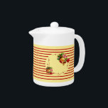 Rose Strip Teapot<br><div class="desc">Diese Rose Stripe Teapot mit Rose und Streifen eignet sich hervorragend für eine Küche oder ein Shabby Chic. Achten Sie auf den passenden Krug und andere Küchenprodukte.</div>