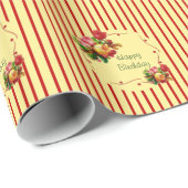 Rose Strip Wrapping Paper Geschenkpapier (Rolleneckpunkt)