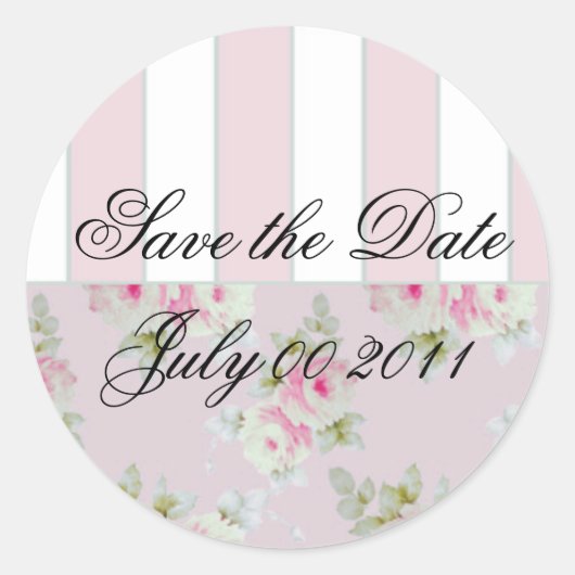 Rose & Stripe_Pink Umschlag Aufkleber (Vorderseite)