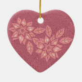 Rose Strohhalm und Peach Gradient Poinsettia Keramik Ornament (Hinten)