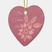 Rose Strohhalm und Peach Gradient Poinsettia Keramik Ornament (Links)