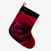 Rose Strumpf Rote Rose Weihnachten Strumpf Maßgesc Großer Weihnachtsstrumpf (Vorderansicht (hängend))