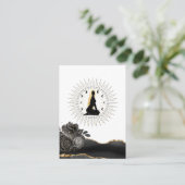 *~* Rose Sun Rays Goddess Black Gold Moon Frauen Visitenkarte (Stehend Vorderseite)
