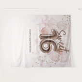 Rose Sweet 16 Tagesballons Party Rosa Hintergrund Wandteppich (Vorderseite (Horizontal))