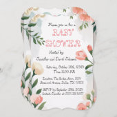 Rose Sweet Floral Baby Dusche Einladung (Vorne/Hinten)