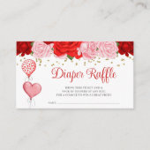 Rose Sweetheart Balloon Valentine Diaper Raffle Begleitkarte (Vorderseite)