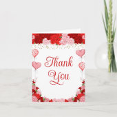 Rose Sweetheart Balloon Valentine Girl Babydusche Dankeskarte (Vorderseite)