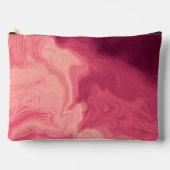 “Rosé Swirl” Marbled Makeup Bag Zubehörtasche (Vorderseite)