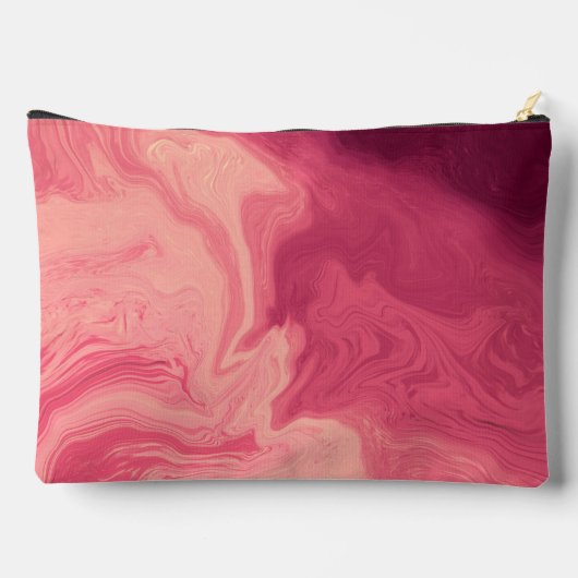 “Rosé Swirl” Marbled Makeup Bag  Zubehörtasche (Rückseite)