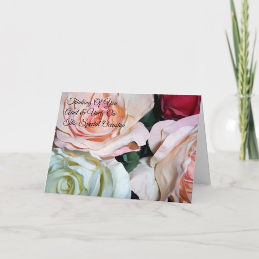 Rose tanzen Onkel Personalisiert Hochzeitstag Jahr Karte (Vorderseite)