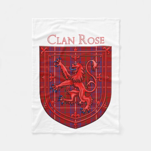 Rose Tartan Scottish Kariert Lion Rampant Fleecedecke (Vorderseite)