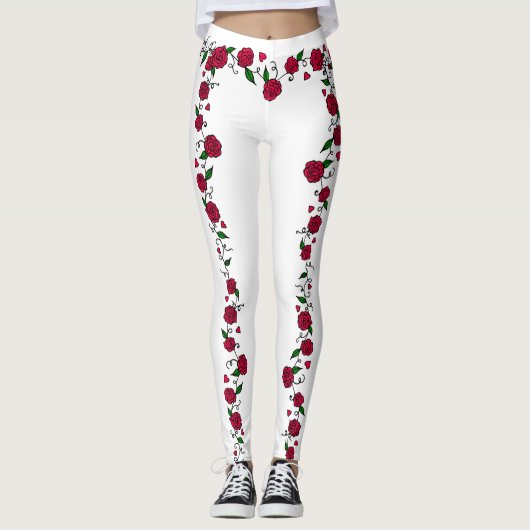Rose Tätowine Leggings (Vorderseite)