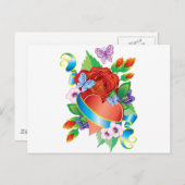 Rose Tattoo Hearts Postkarte (Vorne/Hinten)