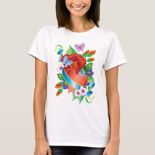 Rose Tattoo Hearts T-Shirt (Vorderseite)