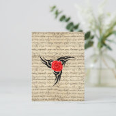 Rose Tattoo Postkarte (Stehend Vorderseite)