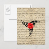 Rose Tattoo Postkarte (Vorne/Hinten)