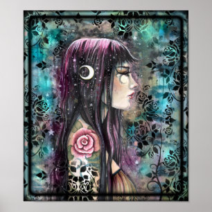 Rose Tattoo zeitgenössische Fantasy-Kunst Poster