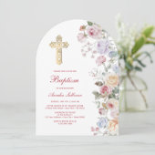 Rose Taufe Einladung (Stehend Vorderseite)