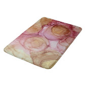 Rose Taupe Abstrakte Blumenmatte Badematte (Schrägansicht)