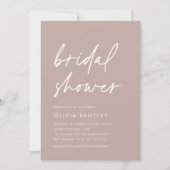 Rose Taupe | Boho Minimalistisch Script Brautparty Einladung (Vorderseite)